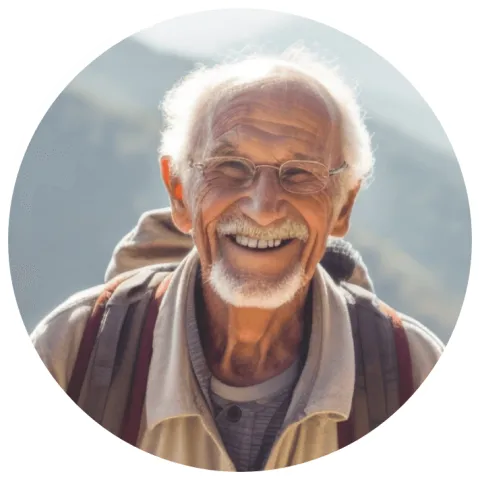 Older man smiling outdoors